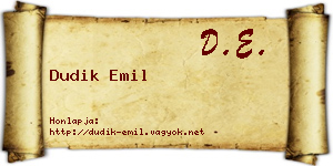 Dudik Emil névjegykártya